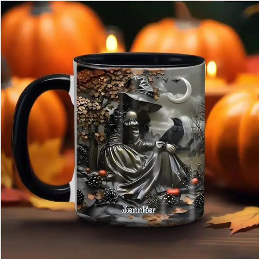 Personalized Witch Vintage Accent Mug - Halloween/Birthday Gift Idea For Yourself, Women, Witch Lovers