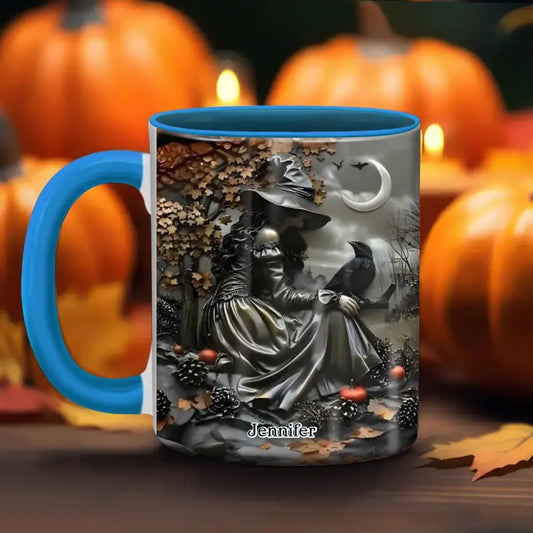 Personalized Witch Vintage Accent Mug - Halloween/Birthday Gift Idea For Yourself, Women, Witch Lovers