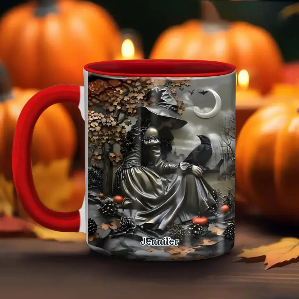 Personalized Witch Vintage Accent Mug - Halloween/Birthday Gift Idea For Yourself, Women, Witch Lovers