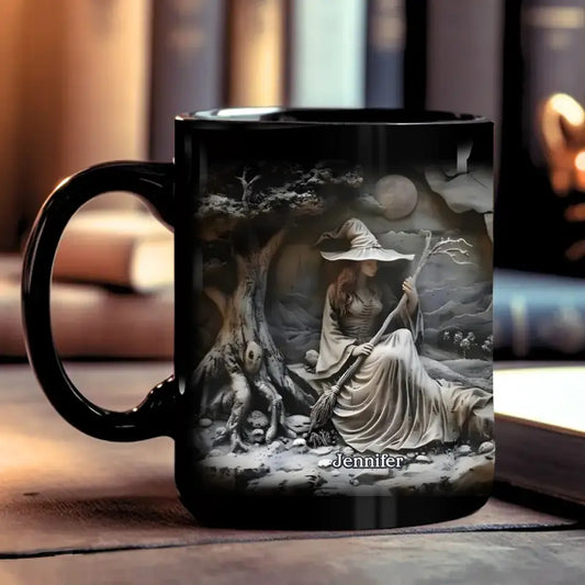 Personalized Witch Coffee Mug - Halloween/Birthday Gift Idea For Yourself, Women, Witch Lovers