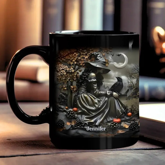 Personalized Witch Vintage Coffee Mug - Halloween/Birthday Gift Idea For Yourself, Women, Witch Lovers