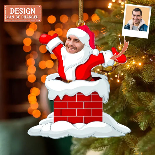 Personalized Funny Santa Claus Acrylic Ornament - Christmas Gift Idea - Upload Photo