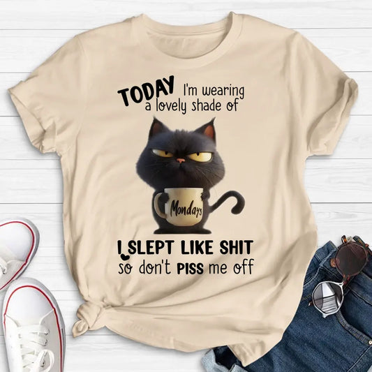 Personalized Grumpy Cat T-shirt/Long Sleeve/Sweatshirt/Hoodie - Gift Idea For Cat Lover/Mother/Friend - Today I'm Wearing A Lovely Shade Of
