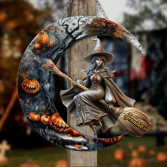 Personalized Witch Metal Sign - Halloween Gift Idea For Witch - Enter Witch's Name