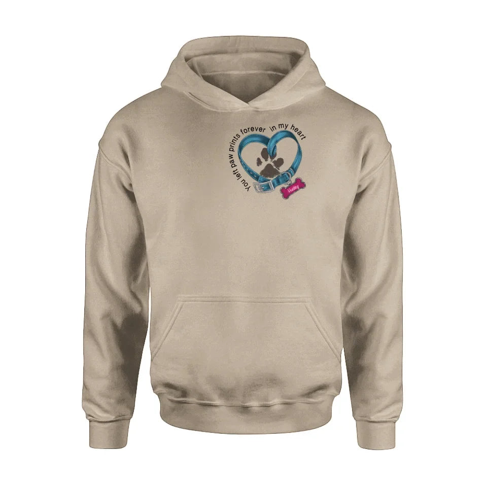 Personalized Dog Paw Prints Shirt - Mother's Day/Father's Day Gift For Dog Lovers - You Left Paw Prints Forever In My Heart