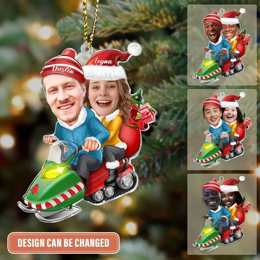 Personalized Couple Christmas Acrylic Ornament - Christmas Gift Idea For Couple - Upload Photo
