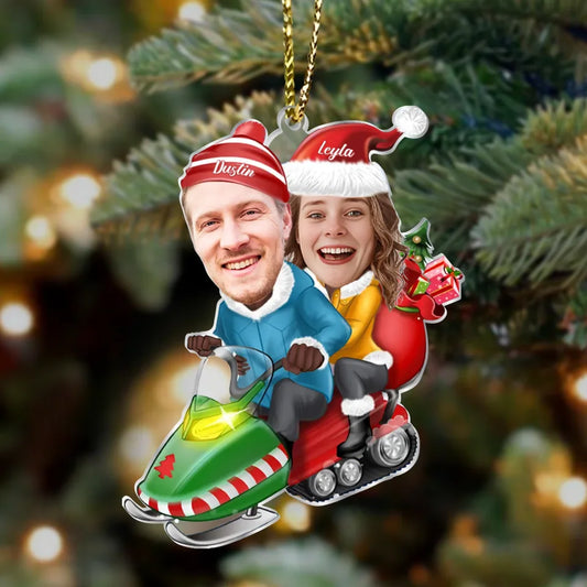 Personalized Couple Christmas Acrylic Ornament - Christmas Gift Idea For Couple - Upload Photo