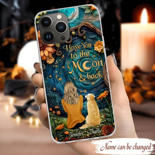 Personalized Galaxy Night Phone Case - Gift Idea For Pet Owner - Case For iPhone/Samsung - I Love You To The Moon & Back