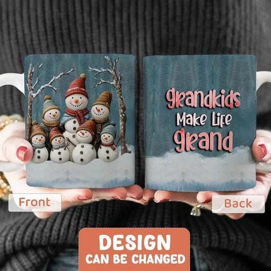 Personalized Grandma Coffee Mug - Christmas Gift For Grandma - Grandkids Make Life Grand