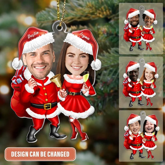 Personalized Couple Christmas Acrylic Ornament - Christmas Gift Idea For Couple - Upload Photo