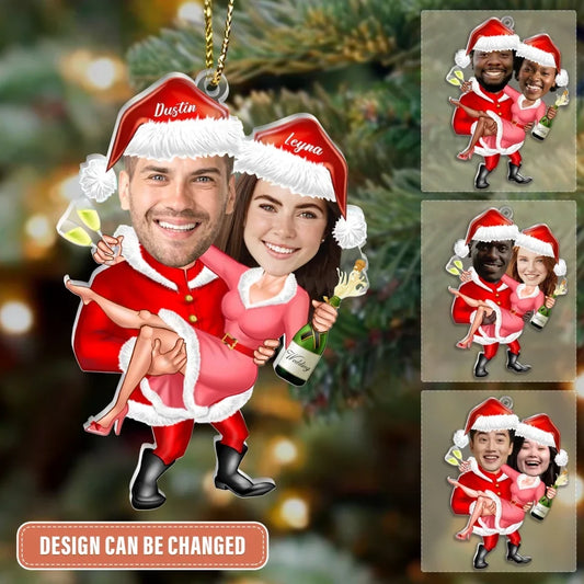 Personalized Couple Christmas Acrylic Ornament - Gift Idea For Couple/Christmas - Upload Photo