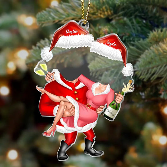 Personalized Couple Christmas Acrylic Ornament - Gift Idea For Couple/Christmas - Upload Photo