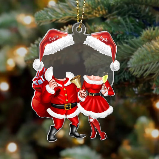 Personalized Couple Christmas Acrylic Ornament - Christmas Gift Idea For Couple - Upload Photo