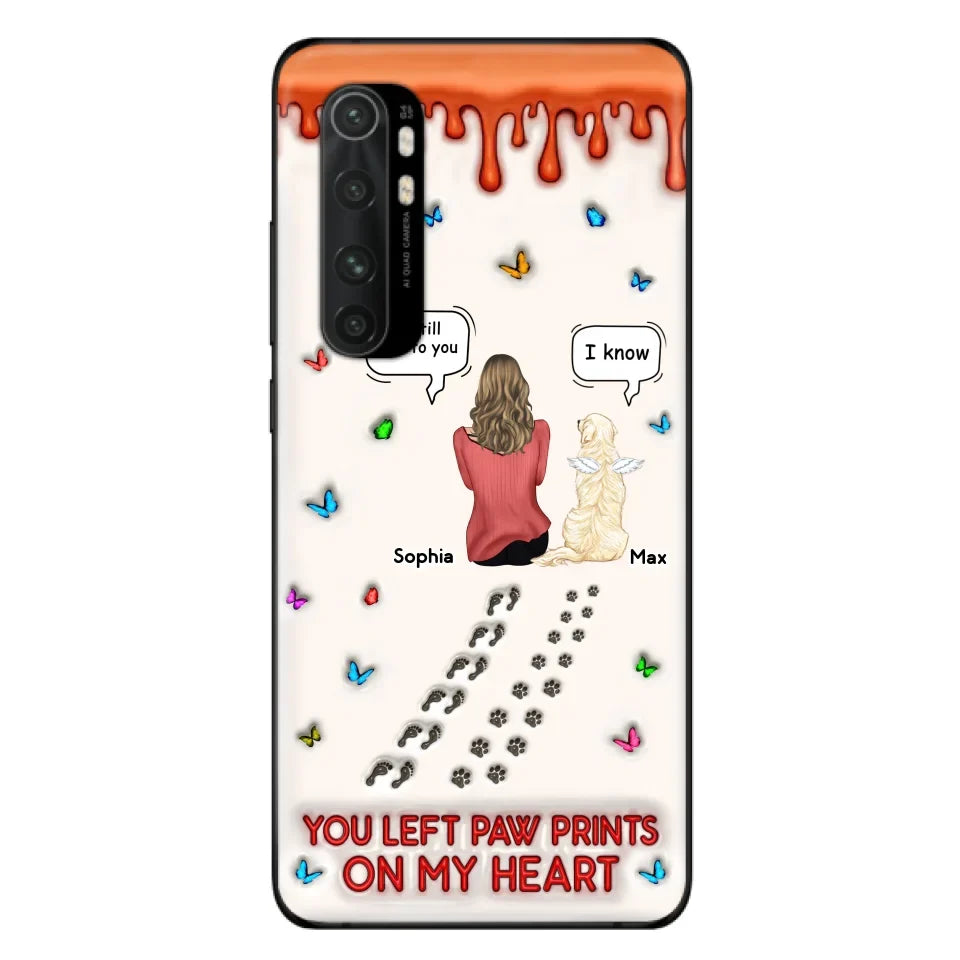 Custom Personalized Memorial Dog Phone Case - Memorial Gift Idea For Pet Owner - Case For Xiaomi/ Oppo/ Huawei - You Left Paw Prints On My Heart