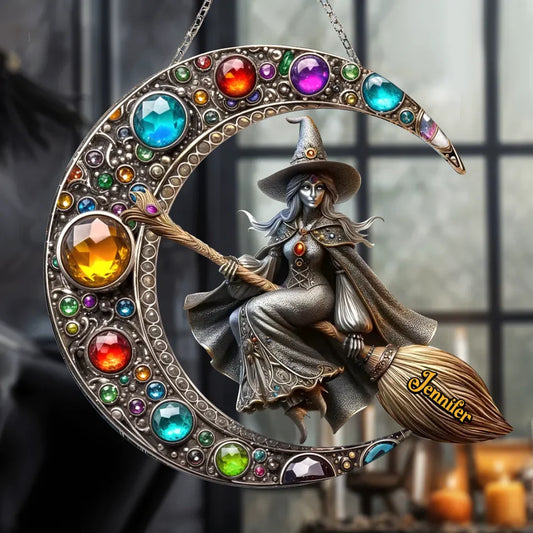 Custom Personalized Witch Metal Sign - Gift Idea For Halloween - Enter Witch's Name