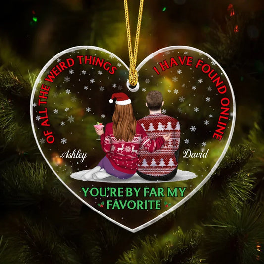 Personalized Couple Acrylic Ornament - Christmas Gift Idea For Couple - You're By Far My Favorite