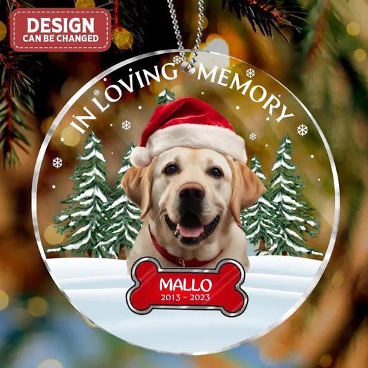 Personalized Dog Acrylic Ornament - Upload Photo - Memorial Gift Idea For Dog Lover/Christmas - In Loving Memory Of
