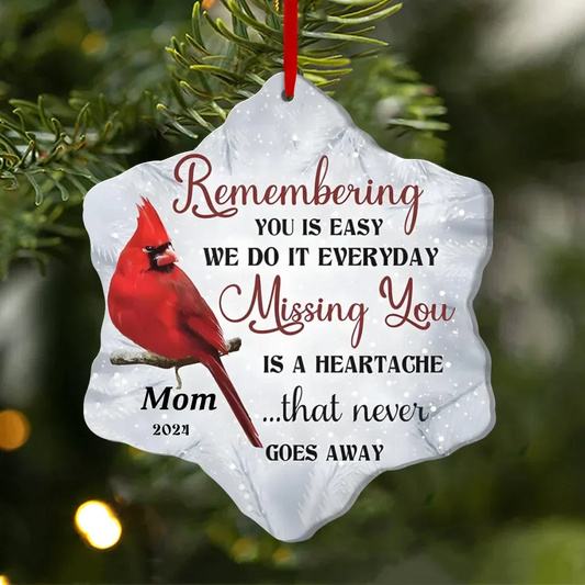 Personalized Memorial Acrylic Ornament - Memorial Gift Idea For Family - Missing You Is The Heartache