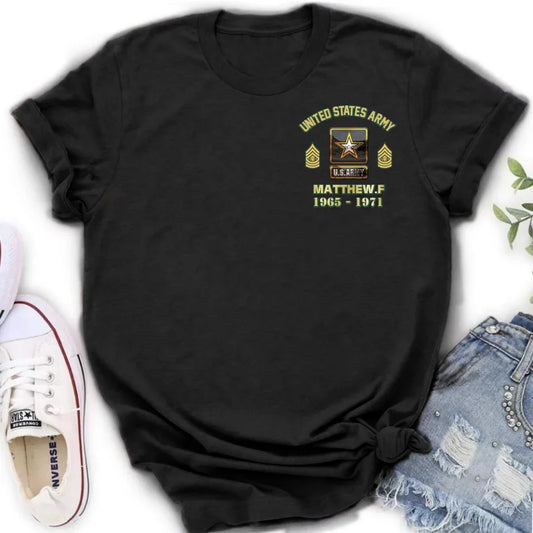 Personalized Veteran Shirt/Hoodie - Gift Idea for Veteran - Custom Name Logo Rank