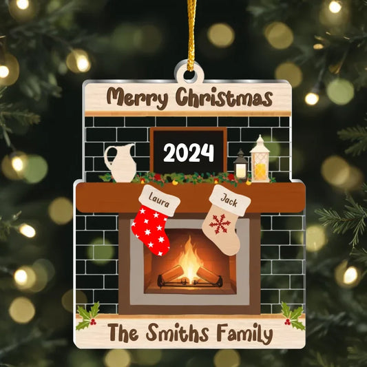 Personalized Family Socks Acrylic Ornament - Gift Idea For Family/Christmas - Merry Christmas