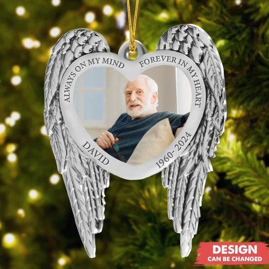 Personalized Memorial Aluminum Ornament - Christmas Gift Idea For Family Member - Upload Photo - Always Loved Never Forgotten