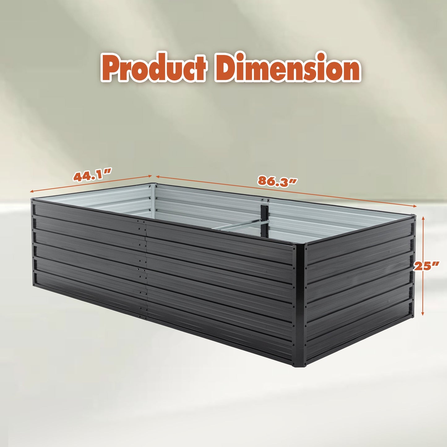 Metal Raised Garden Bed Outdoor 7.2x3.6x2 FT Galvanized Raised Garden Bed Kit