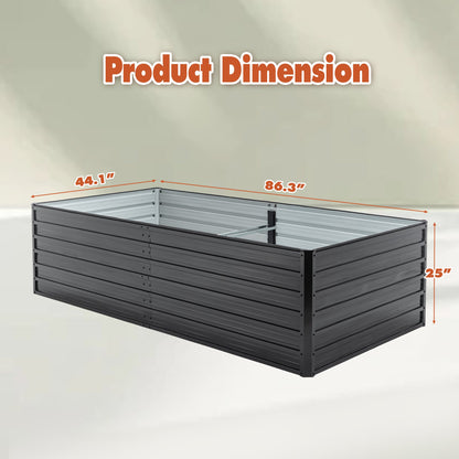 Metal Raised Garden Bed Outdoor 7.2x3.6x2 FT Galvanized Raised Garden Bed Kit