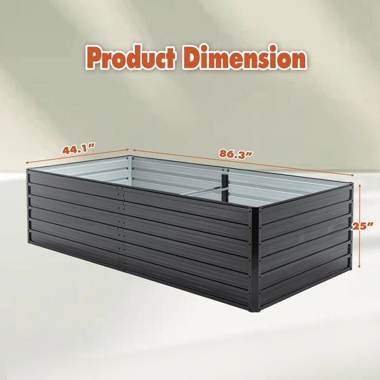 Metal Raised Garden Bed Outdoor 7.2x3.6x2 FT Galvanized Raised Garden Bed Kit
