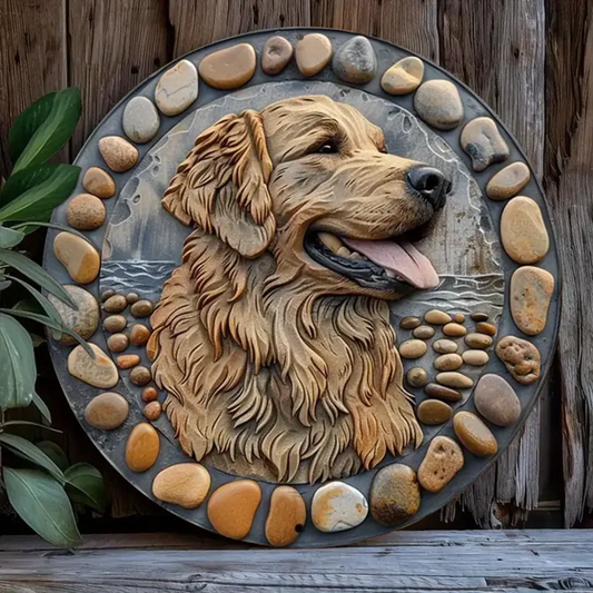 Custom Personalized Golden Retriever Metal Sign - Gift Idea For Dog Lover