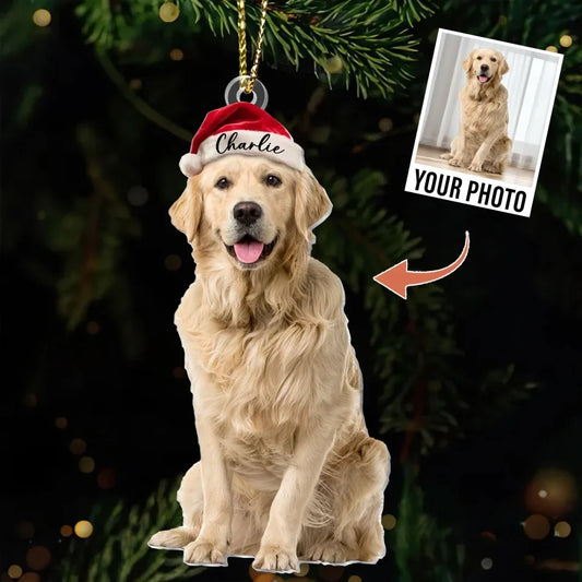Personalized Christmas Dog Acrylic Ornament - Upload Photo - Gift Idea For Dog Lover/Christmas