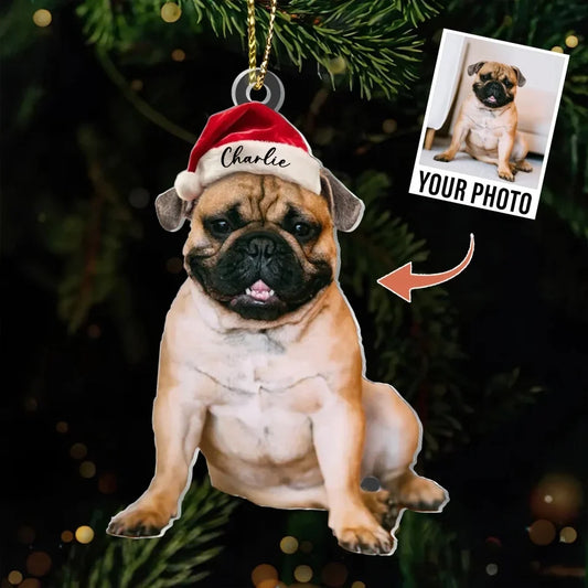 Personalized Christmas Dog Acrylic Ornament - Upload Photo - Gift Idea For Dog Lover/Christmas