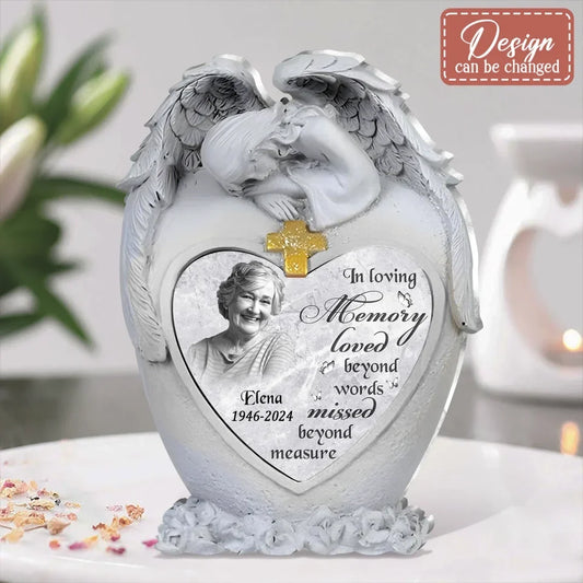 Personalized Angel Memorial Acrylic Plaque - Upload Photo - Memorial Gift Idea For Family - Deep In My Heart