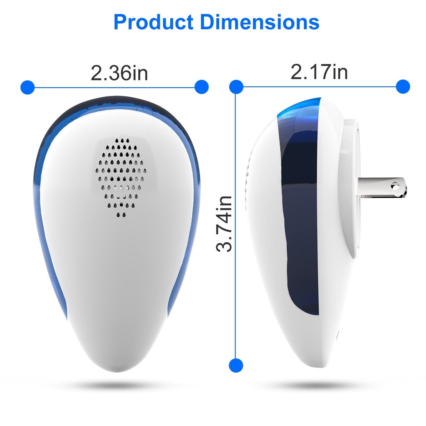 6 Pack Ultrasonic Pest Repeller Indoor Plug In Bug Repellent Mosquito Spider Ant Roaches Mice Control for Bedroom Garage Warehouse Office