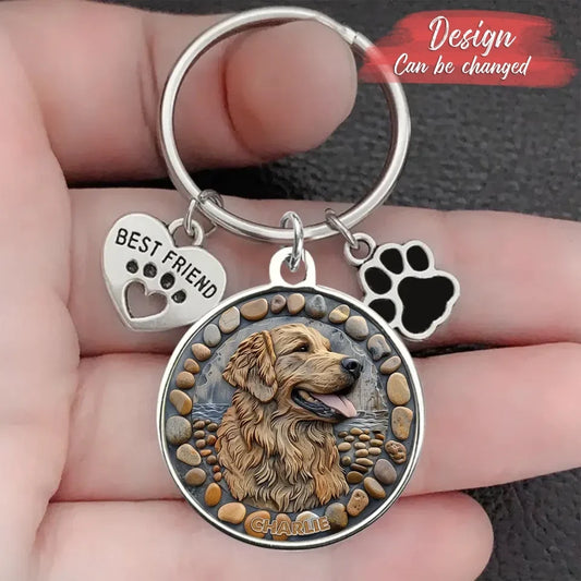 Personalized Dog Breed Keychain Pet Charm Key Ornaments - Gift for Dog Lovers