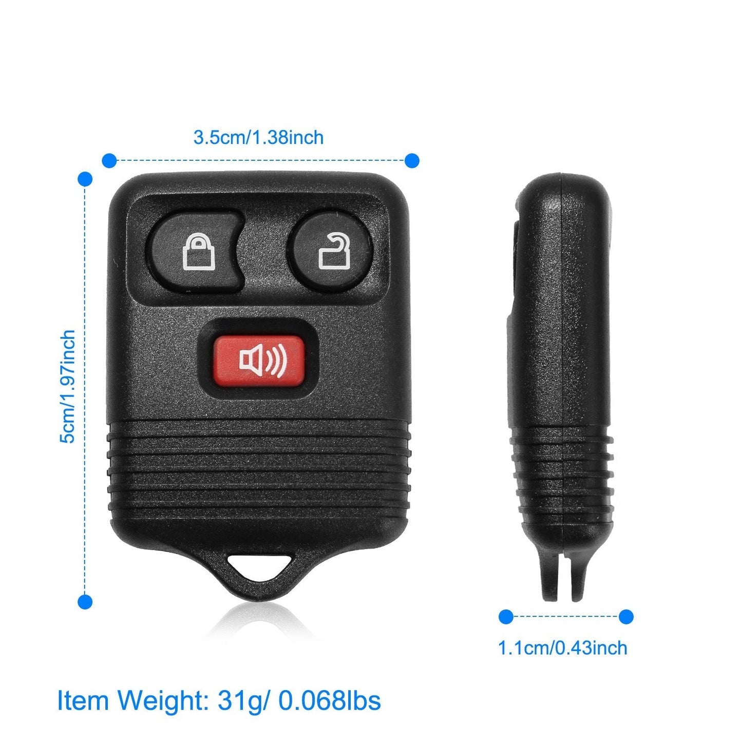 2 Keyless Entry Car Key Remote Key Fob Case Button Pad Replacement for 1999-2007 Ford F-150 CWTWB1U331