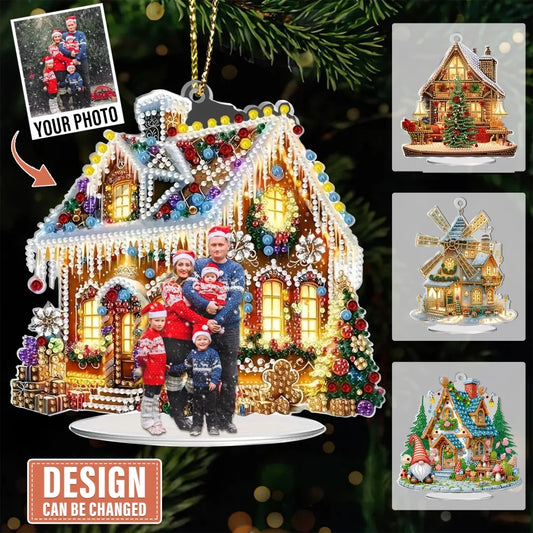 Personalized Family Image Christmas Acrylic Ornament - Upload Photo - Gift Idea For Family/Christmas