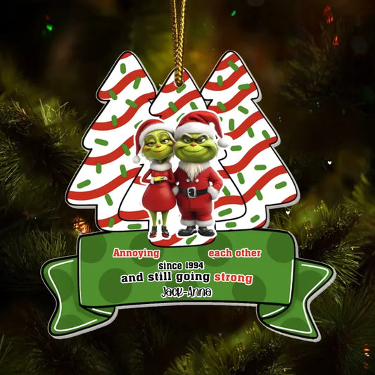 Personalized Grinc Old Couple Acrylic Ornament - Christmas Gift For Couple - Growing Old With Someone You Love Is Priceless