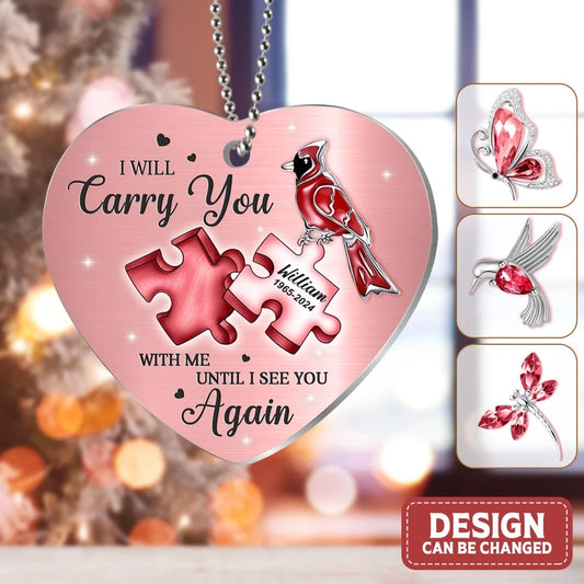 Personalized Memorial Acrylic Ornament - Memorial Gift Idea - A Piece of My Heart Lives In Heaven