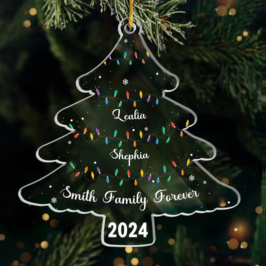Personalized Family Name Acrylic Ornament - Christmas Gift For Family - Up to 10 People