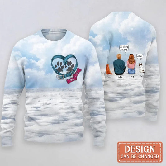 Personalized Memorial Pets AOP Sweater - Memorial Gift Idea For Pets Owner - Couple/Adult With Up to 3 Pets