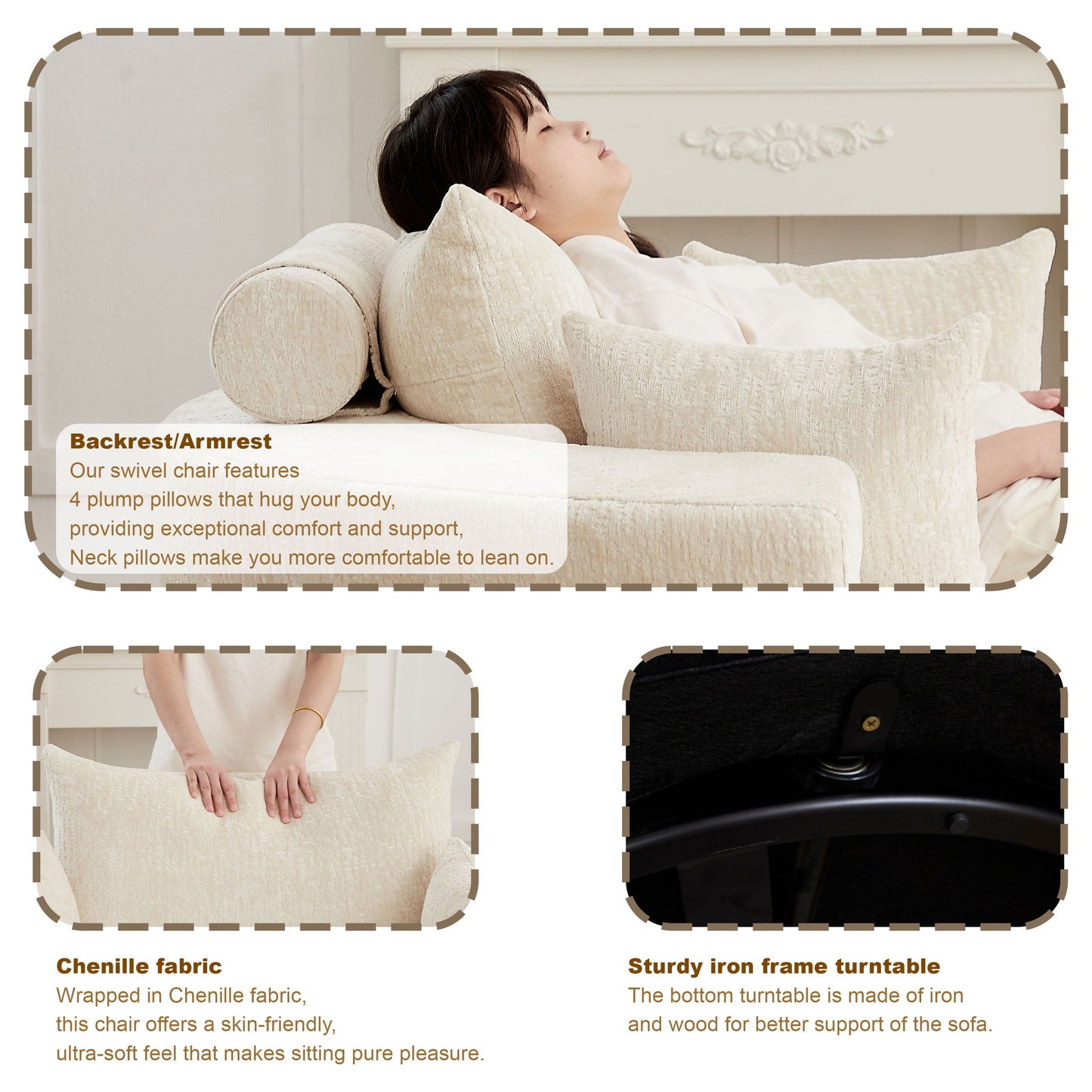 Single 360 Degree Swivel Chair For Living Room