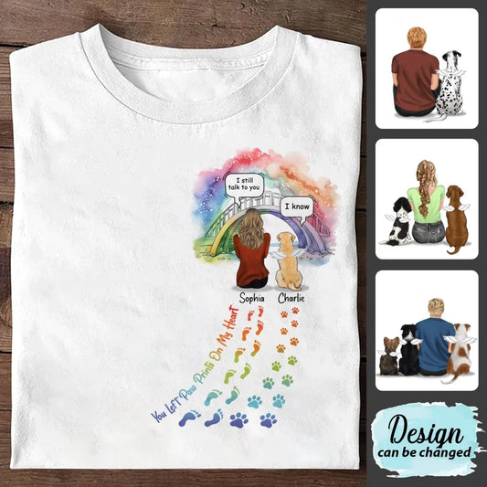 Personalized Rainbow Bridge T-shirt/Long Sleeve/Sweatshirt/Hoodie - Up to 4 Pets -Memorial  Gift Idea For Dog/Cat/Rabbit Lover - You Never Walk Alone