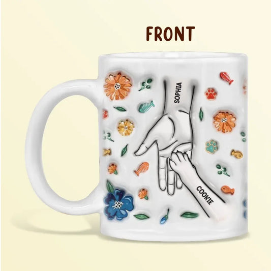 Personalized Pet Hand 3D Inflated Effect Coffee Mug - Up to 5 Pets - Gift Idea For Dog/Cat Lover