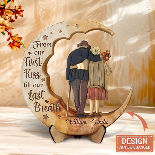 Personalized Old Couple 2 Layered Wooden Art - Gift Idea For Couple - Annoying Each Other For 45 Years And Still Going Strong