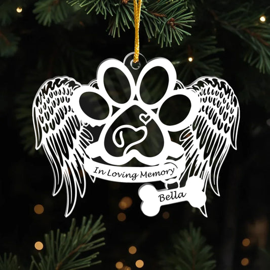 Personalized Memorial Dog Acrylic Ornament - Christmas Gift For Dog Lover - In Loving Memory