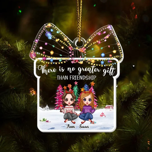 Personalized Besties Acrylic Ornament - Christmas  Gift Idea For Besties/Friends/Sisters - There Is No Greater Gift Than Friendship