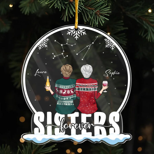 Personalized Sisters Acrylic Ornament - Christmas Gift Idea For Siblings/Friends - Sisters Forever
