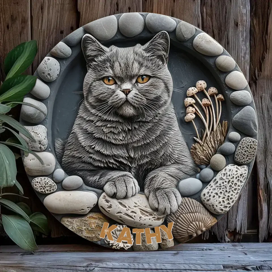 Personalized Cat Metal Sign - Upload Photo - Gift Idea For Cat Lover