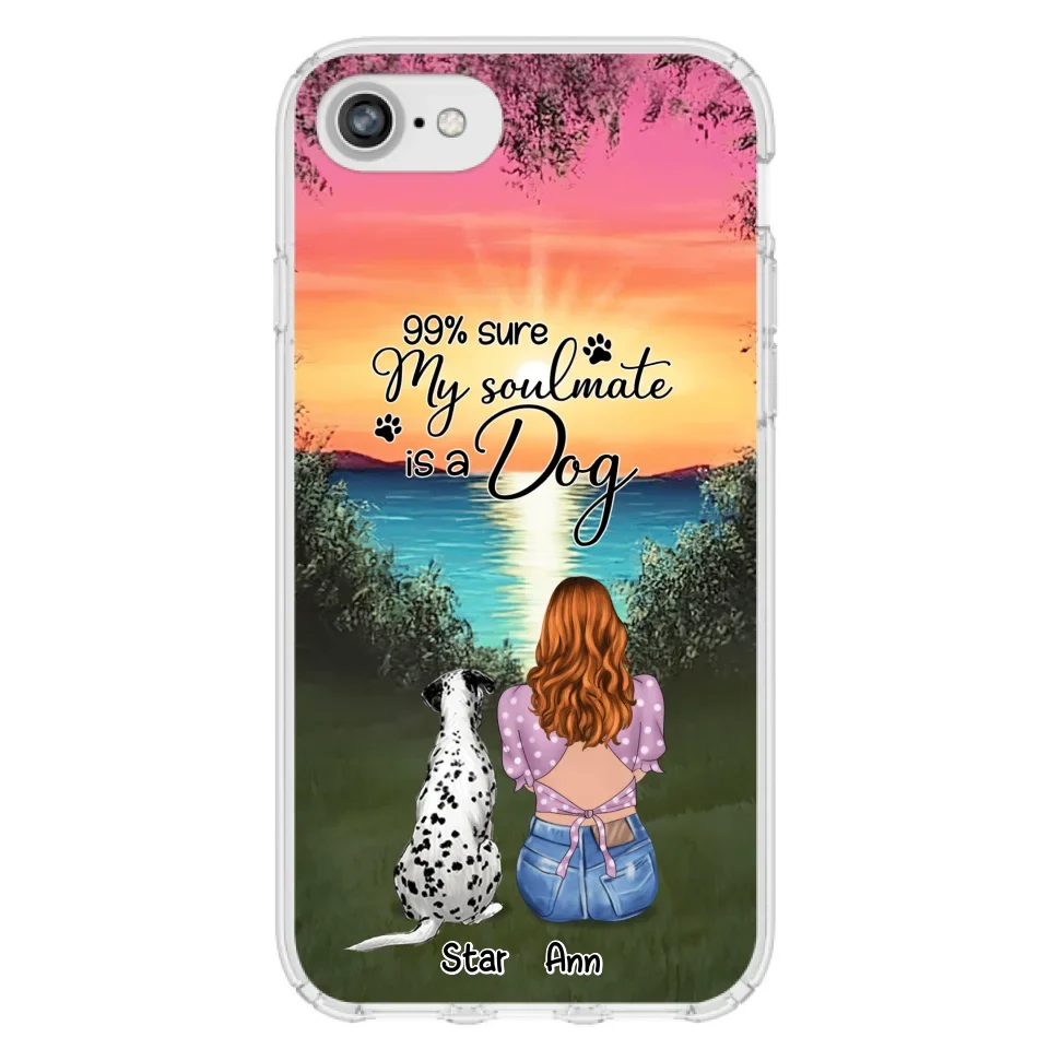 Custom Personalized Dog Mom Phone Case - Up to 4 Dogs - Gift Idea For Dog Lover - Just A Girl Who Loves Dogs - Case For iPhone And Samsung