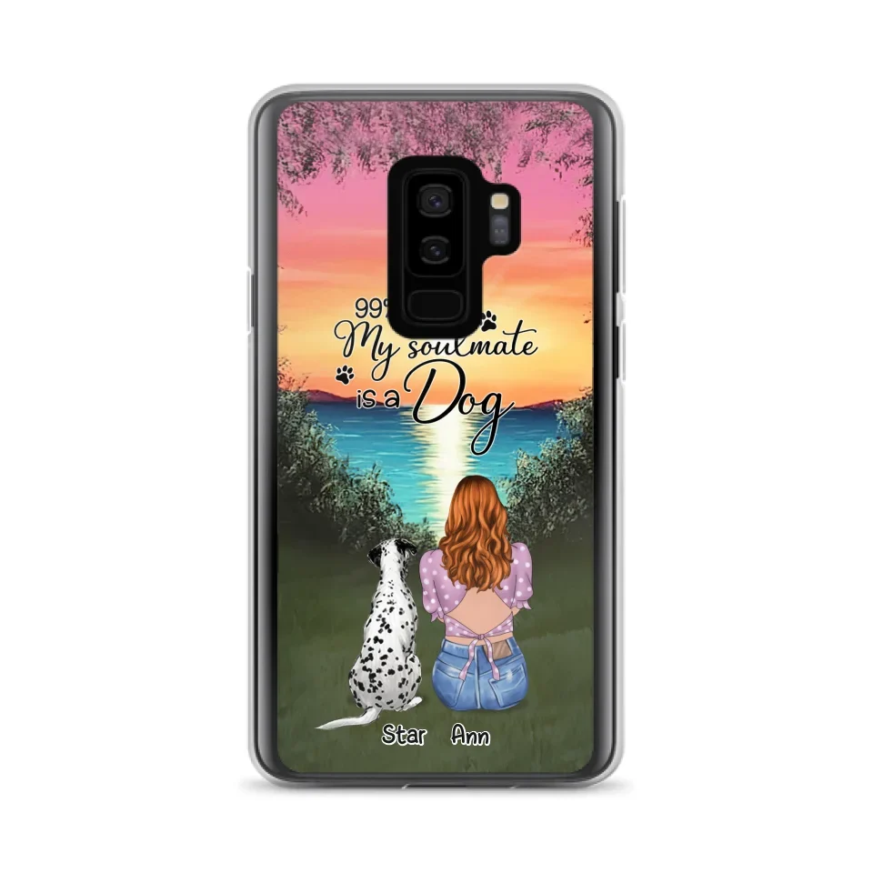 Custom Personalized Dog Mom Phone Case - Up to 4 Dogs - Gift Idea For Dog Lover - Just A Girl Who Loves Dogs - Case For iPhone And Samsung